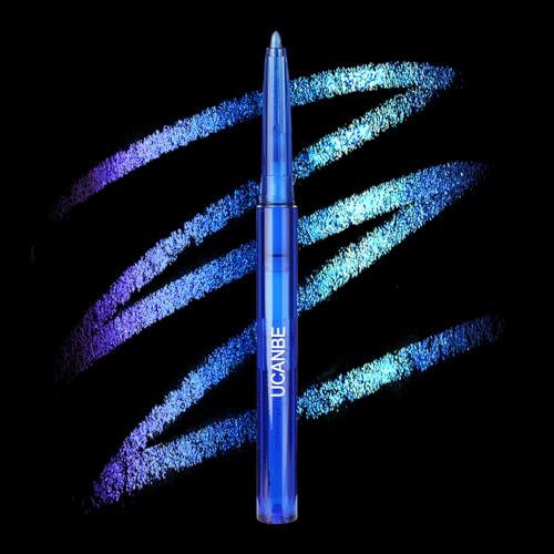UCANBE Chameleon Lidschatten & Eyeliner Gel-Stift(Blau-Violett), Farbverlaufendes Metallic Glitter Augen Makeup, Wasserfest Lang Anhaltend Wischfest