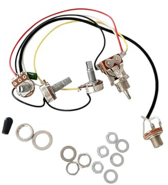 Kabelbaum für elektrische Gitarre, vorverdrahtet, 3-Wege-Kippschalter, 1 Lautstärke, 1 Ton, 500 K Potentiometer für Gitarre