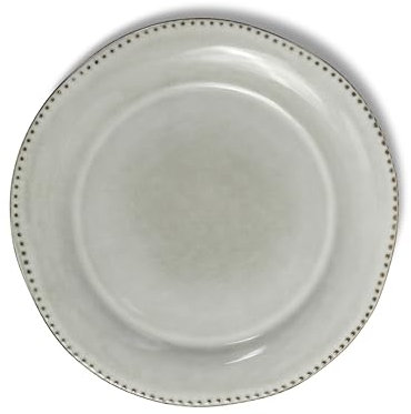 VIDI Piatto Abendessen Teller Set in Perlweiß | 6-teiliges Geschirrset mit Asymmetrischem Design | Ø27.5 Steingut Geschirr set Ofen, Mikrowellen & Spülmaschinenfest | Geschirrset 6 Personen