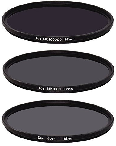 ICE Extreme ND-Filter-Set ND100000, ND1000, ND64, Graufilter, 16,5, 10, 6-Stop, optisches Glas (82 mm)