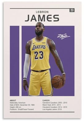DRDPLXGU LeBron James Poster, Sportposter, LA Lakers Basketball-Poster, King James, LeBron James Poster (1), Leinwand-Poster, Schlafzimmerdekoration, Landschaft, Büro, Raumdekoration, Geschenk, 50 x