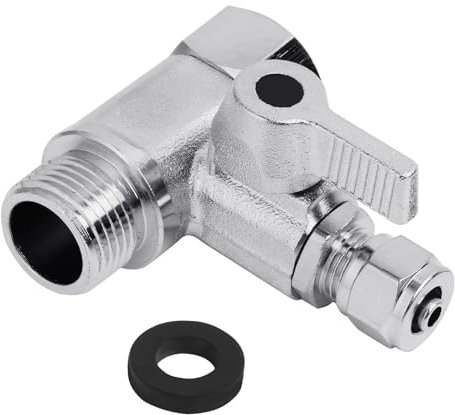 Adaptateur Vanne d'Arrêt en T 3/8 X 3/8 X 1/4 en Laiton, Répartiteur Double Machine à Laver avec Joint Caoutchouc, Adaptateur Robinet d'Arrêt en Laiton, Adaptateur Robinet