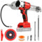 LIROPAU Pompe A Graisse Electrique Compatible avec Milwaukee 18V Batterie - 150g/min - 13000 PSI Pistolet à Graisse sans Fil avec Tuyaux, Tuyau de 35 cm, 1 Pince-étau, Pointe Pointue, Cheveux Courts