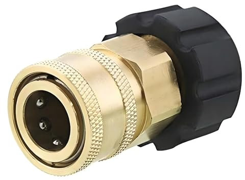 GIONAR M22-14 Pressure Washer Adapter, M22 Female to 1/4 Quick Connect, Brass Fitting for Hose & Washer