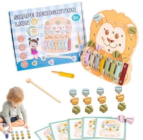 Giochi di Incastro Forme per Bambini,Musicale Giocattoli In Legno Classici | Gioco Educativo Con Tavoletta Per Sviluppo Motricità Fine Bambini E Bambine