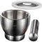 CIYODO 1 Juego De Morteros Molinillos De Ajo Utensilios De Cocina Machacador Y Tazón Con Tapa Y Mortero Tazón Grande De Acero Inoxidable Para Moler Tazón De Metal Y Mortero