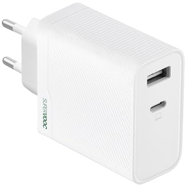 OPPO Caricabatterie Supervooc 45 W doppio USB, ricarica rapida, caricabatterie originale OPPO, cavo non incluso - Bianco