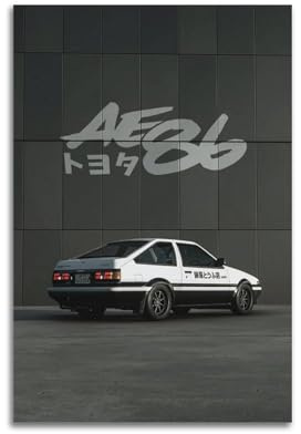 XKUGA Jdm Sportwagen-Poster Ae86, Initiale D, Rennwagen-Poster, dekorative Malerei, Leinwand, Wandposter und Kunstdruck, moderne Familienschlafzimmer-Dekoration, Poster, 50 x 75 cm