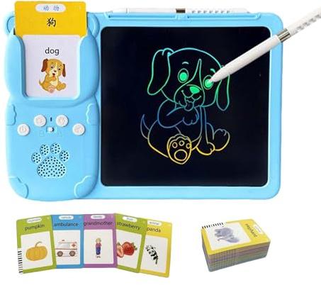 2 in 1 Language Cards - Pocket Vocabulary Games, Audio Practice Cards, Drawing Tablet, Enhanced Learning Aid | Communication Cognitive Growth Resource for Nour