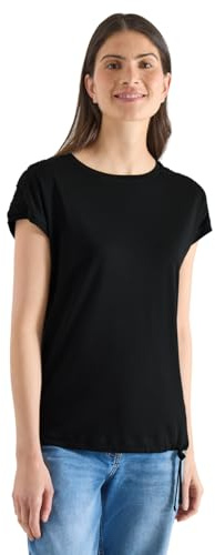 Damen Kurzarm Shirt mit Boatneck und Raffung