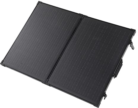 lyrlody Panneau Solaire Portable, Kit de Panneau Solaire Mono Pliable, Conversion à 21%, Cadre en Aluminium IP65 avec Support Réglable, pour Camping, Camping-car, Jardin, Balcon, Bateau (80W)