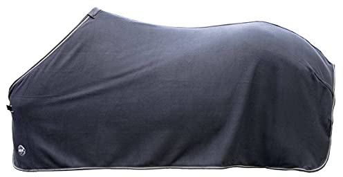 HKM 8775 Abschwitzdecke Madrid Pferdedecke Stall-/Weidedecke Polarfleece 115-165, schwarz