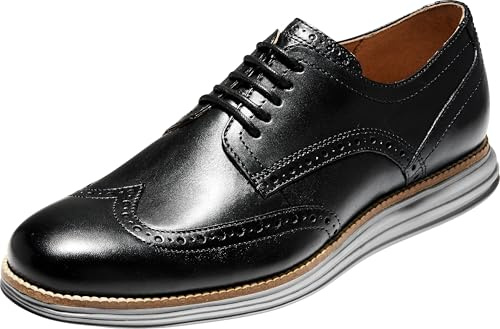 Cole Haan Men's Original Grand Shortwing oxfords shoes, Black Leather Ironstone, 7.5 UK