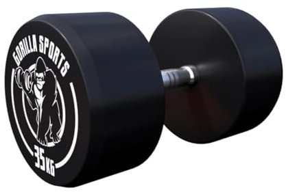 GORILLA SPORTS® Kurzhanteln - Einzeln / 2er Set, von 2,5 bis 40 kg Gewichte, Gummi, Gusseisen Kern, rutschfeste, gerändelte Griffe, Schwarz - Rundhanteln, Hantelset