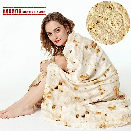 LetsFunny Burrito Tortilla-Überwurfdecke für Kinder, Taco-Decken, lustig für Mädchen, Jungen, Geburtstag (119,4 cm)