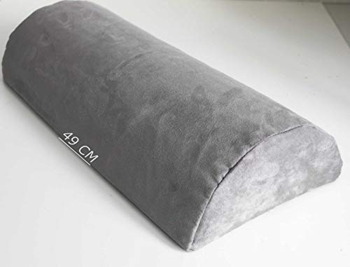 Vertrieb durch Kissen-Fabrik Halbrolle aus supersoftem Visco-Schaumstoff, Knierolle für Bett und Couch, Nackenkissen, Nackenstütze, Nackenstützkissen (grau)