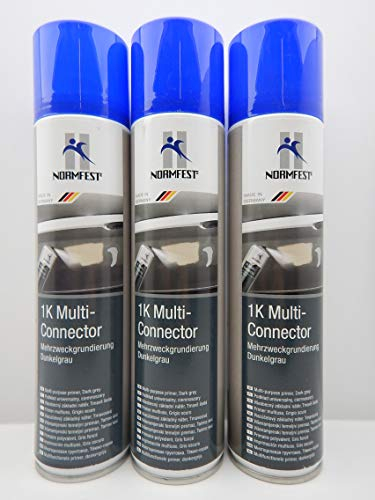 Normfest 1K-Multi Mehrzweck Grundierung Füller Rostschutz Spray dunkelgrau 3x 400ml
