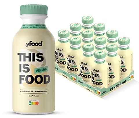 yfood Vegan Vanilla, tasty vegan meal replacement, THIS IS FOOD drink, 26g of protein, 26 vitamins and mineral, Plant based shake (12 x 500ml)