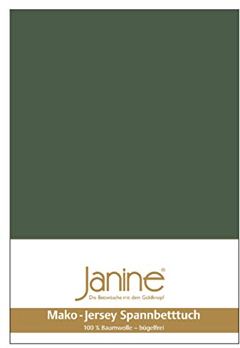 Janine Spannbetttuch 5007 Mako Jersey 180/200 bis 200/200 cm olivgrün Fb. 76