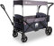 elvent® SmartCruiser City Bollerwagen - Handwagen faltbar mit Dach I Sitzpolster, Hecktasche, Feststellbremse, PU-Reifen, 5-Punkt-Gurt I für 2 Kinder | Teleskop-Zugstange (Blau)
