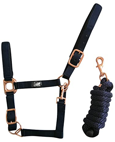 Supreme Halfter Rose Gold Line Doppel Naylon mit Länge doppelt verstellbar Größe Full COB Pony verschiedene Farben (COB, BROWN)