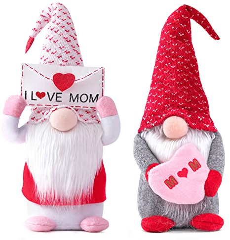 Hpbaggy Muttertag Deko Wichtel 2 Stück, Wichtel Frühling, Muttertag Deko Puppe, Wichtel Figuren, Puppe Ornament zum Muttertag, Puppe Frühling, Muttertagsgeschenk, Geburtstagsgeschenk für Mama