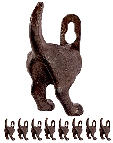 BigDean 8er Set Garderobenhaken Fiffi - Hundehaken Wandhaken Hund Gusseisen Haken Hundepopo - Garderobe für Hundeleinen, Schlüssel & Kleidung