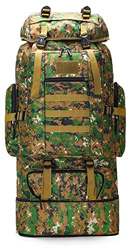 LUMoony 100L Große Kapazität Wasserdicht Reiserucksack Trekkingrucksack Wasserdicht Reiserucksack Wasserdicht Survival Rucksack Klettern Wandern Outdoor Camouflage Freizeitrucksack Herren Damen