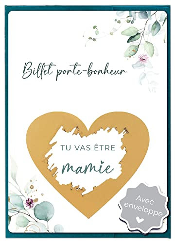 Joli Coon Carte a gratter annonce grossesse grand parents - Tu vas être mamie avec enveloppe - Annonce grossesse mamie