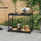 VACARX Barwagen schwarz 100x45x83 cm Polyrattan Artikelfarbe schwarz
