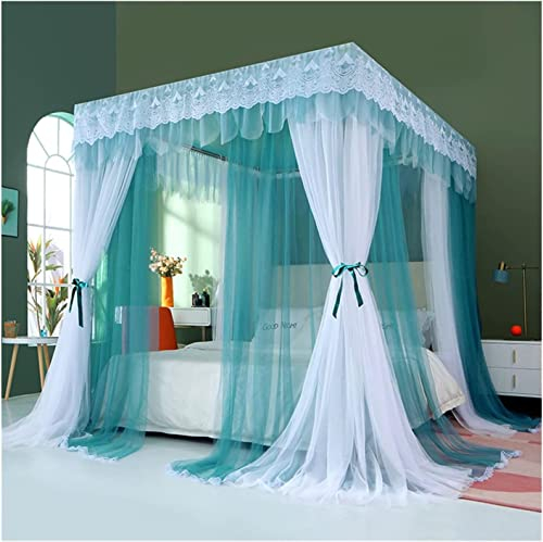 AFLCIO Betthimmel Luxus-Betthimmel für 6.6ft/2m Bett, 4-eckiges festes Doppelmaschen-Moskitonetz, Schlafzimmer-Bettvorhang (Color : Style 3, Size : 2x2.2x2.1m)