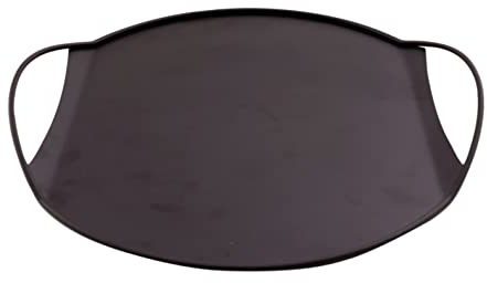 Point-Virgule Servierplatte mit Griffen, Tablett Couchtisch, rund, mattschwarz, 42cm