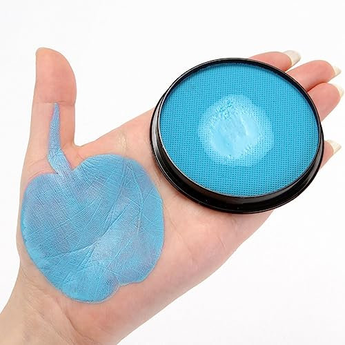 KARLOR Color Facial 30g Aqua Make-Up Sminke Facepaint Pintura corporal, Pintura de maquillaje profesional de base de agua para niños adultos Halloween Carnival Carnival Cosplay (azul claro)