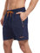 Ougelebo Badehose Herren Badeshorts Herren Kurz Schnelltrocknend Männer Schwimmhose Schwimmshort mit Reißverschluss Swimming Shorts Men Dunkelblau L