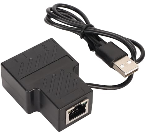 Elprico RJ45-Ethernet-Splitter, 1 auf 2 Netzwerkadapter, Heimnetzwerk-Hub, Büro-Ethernet-Splitter, für Super Cat5, Cat5e, Cat6 LAN-Ethernet-Kabel-Splitter