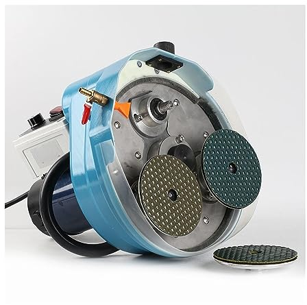 Polisseuse électrique portative de tampon, 1200W Handheld Wet Stone Polishing Machine Countertop Wet Polisher Three Head Planetary Polisher Léger, haute efficacité