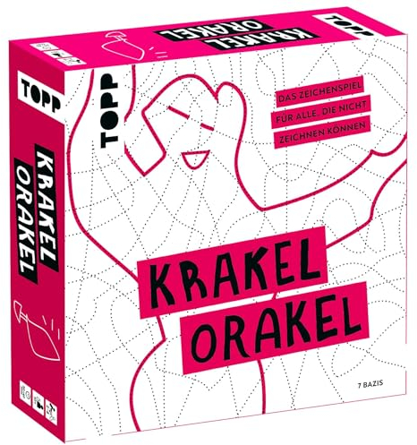TOPP Krakel-Orakel – Das Zeichenspiel für alle, die Nicht zeichnen können. Wer erkennt die schrägen Formen im Linien-Wirrwarr? 2–8 Personen | ab 10 Jahren | 30 Minuten