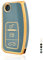 OFF WE GO Autoschlüssel Hülle Schlüsselhülle Cover für Ford Focus Fiesta Galaxy Kuga C-Max S-Max Mondeo MK4 Schlüsselcover Schlüssel Schutz Gehäuse Schlüssel Hülle, Blau Gold