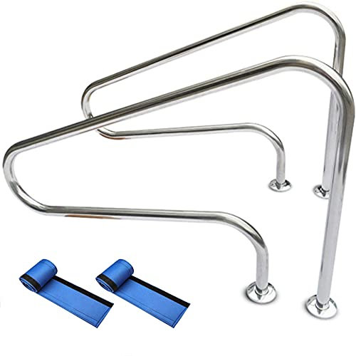 Schwimmbad-Handlauf, Pool-Handlauf, 2 Stück, Haltegriff, Handlaufgeländer | Höhe 35‘‘/Dicke 1,2 mm