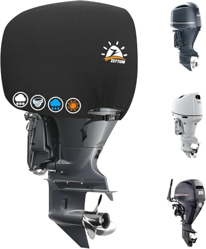 Zettum Fundas Motor Fueraborda de 115 a 225 HP, 600D Funda Fueraborda Impermeable y Resistente, Cubierta para Motor Fuera de borda Compatible con Motores Yamaha, Mercury y Parsun