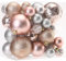 Sea Team Confezione da 36 ornamenti natalizi con cordini, palline da 40 mm-80 mm, in plastica infrangibile, decorazioni da appendere per albero di Natale, vacanze, matrimoni, feste, colore oro rosa
