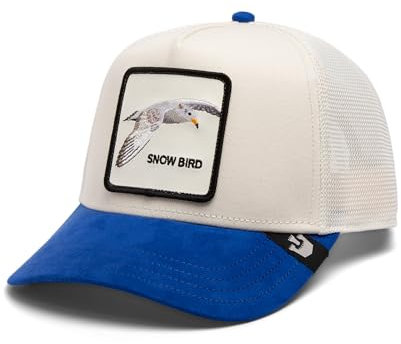 Goorin Bros. Trucker Cap The Suede Snow Bird Tan Creme Blau, Size:OneSize