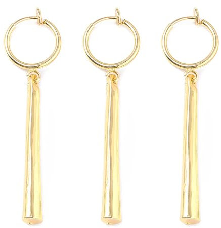 3 Stück Zoro-Ohrringe, Creolen, große Ohrclips, goldene Ohrclips, Anime-Cosplay-Schmuck für Fans, Anime-Liebhaber