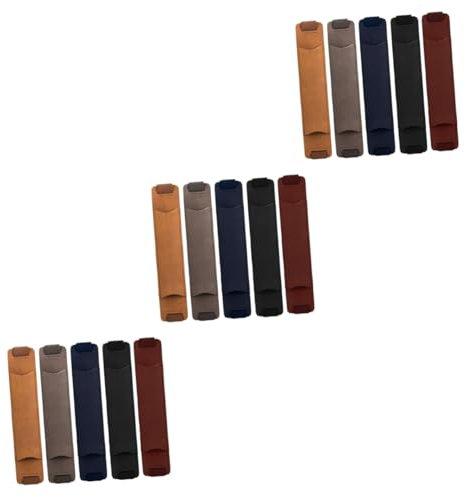 Lurrose 15stücke Teiliges Pu-leder Stifthalter Für Notizbücher Mit Elastischem Band Praktische Stiftetasche Schwarz Braun Dunkelblau Und Weinrot Für Journale Und Planner