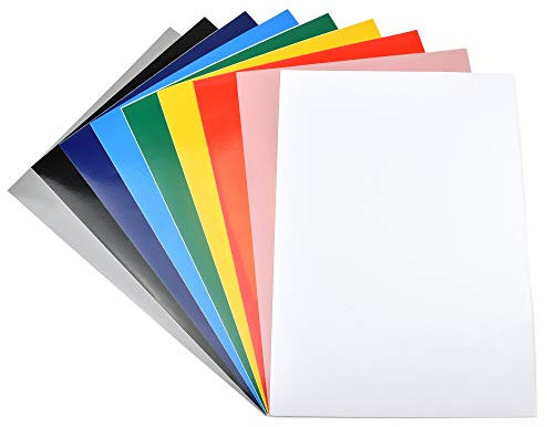 20 Sheets A4 Colour Craft Cricut Vinyl | Mixed Colours Cricut Permanent Vinyl | Waterproof Self Adhesive Matte/Glossy Laser Printable Sticky Vinyl Sheets Suitable for Cutting Machines