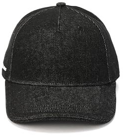 Michael Kors Denim-Baseballkappe für Damen, stilvolle Mütze und modisches Accessoire, Schwarz, Einheitsgröße