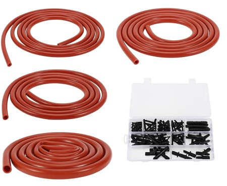 Motoforti Tuyau De Silicone Pour Aspiration Automobile 5 Pieds 4/6/8/12M Id 2Mm D'Épaisseur Haute Température Rouge 1 Ensemble Pression Maximale De 130Psi