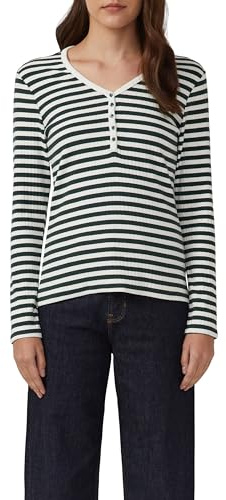 s.Oliver Damen T-Shirt – Langarm, Henleyausschnitt, Regular Fit
