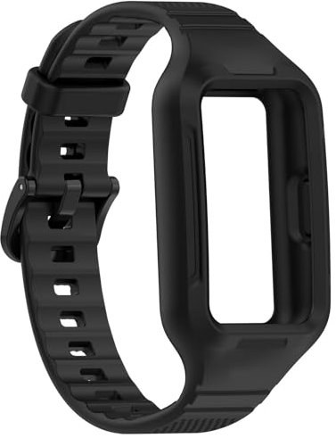 AWADUO Compatibile con Huawei Band 10/9/8/7/6/6 Pro Smart Band di ricambio in silicone, morbido e durevole (nero), Silicone, Senza Gemstone
