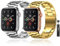 baklon 2-Pack Stainless Steel Strap Compatible with Apple Watch Strap 42mm(Series 3/2/1) 44mm 45mm 49mm 46mm, Compatible with iWatch Series Ultra/Ultra2/SE2/SE/10 9 8 7 6 5 4 3 2 1, Silver+Gold